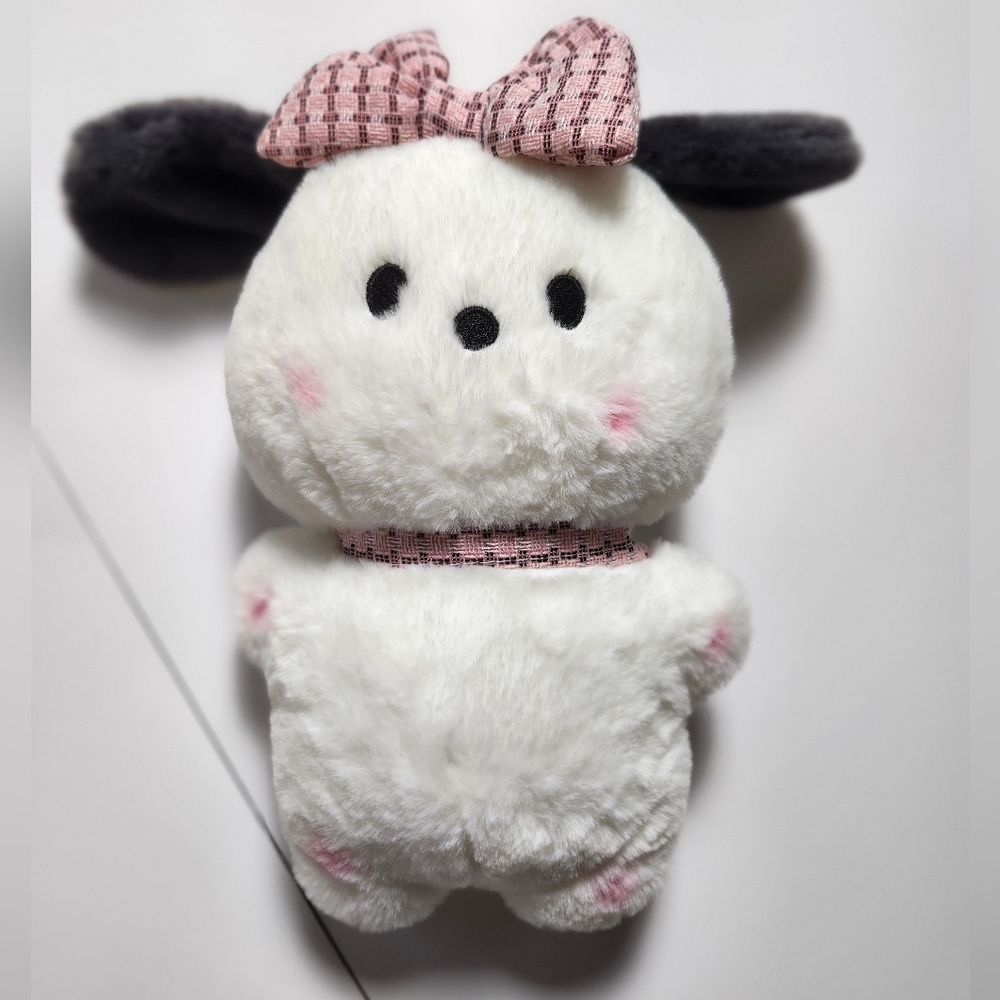Cute Plush Toy with Pink Bow